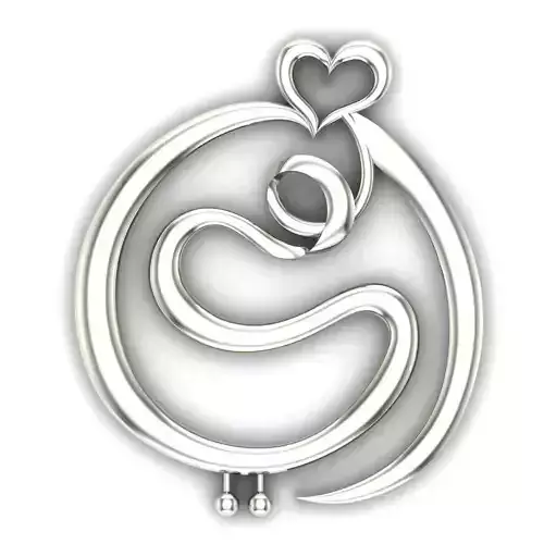 Pendent-7 mother and child in shape of heart