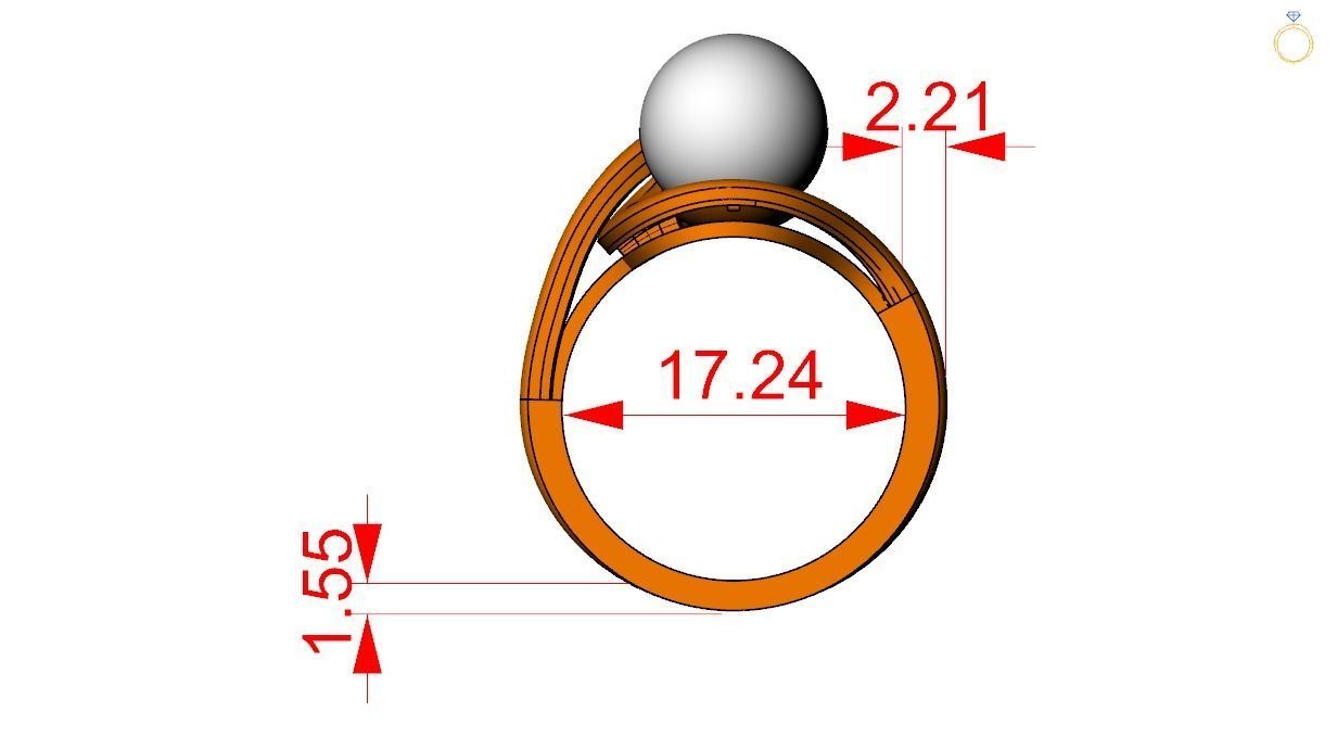 Pearl ring 3D print model_1