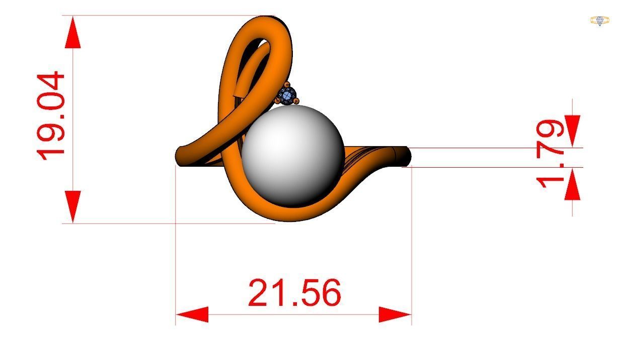 Pearl ring 3D print model_7