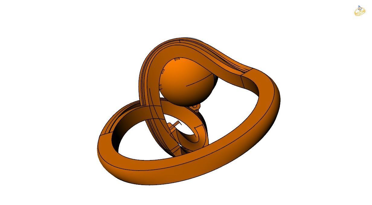 Pearl ring 3D print model_4