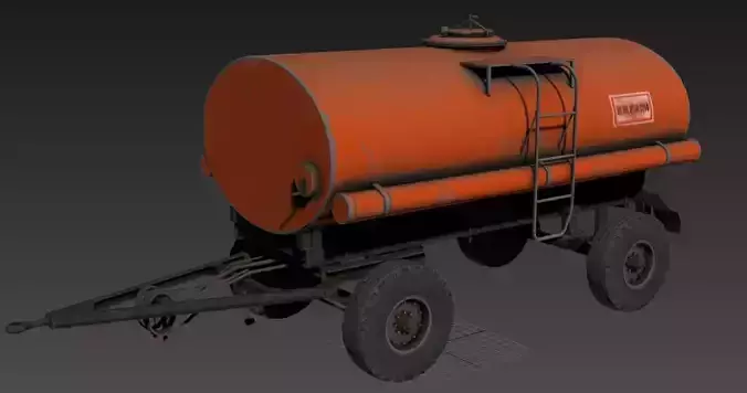 cart-danger orange water tank on trailer