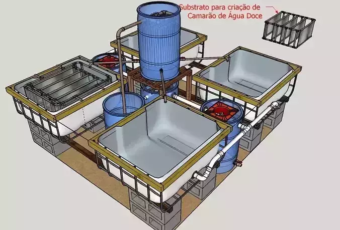 Sistema de Recirculacao RAS para Cultivo de Camaroes