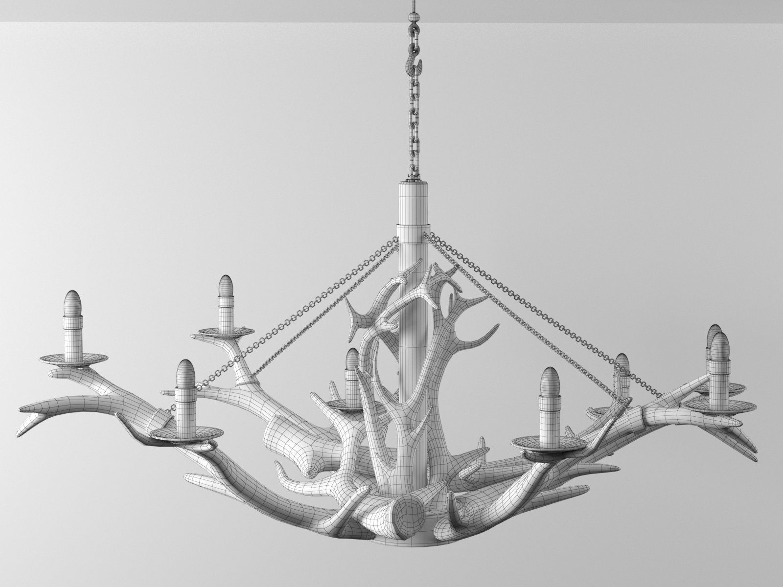 Antler Chandelier 3D model_3