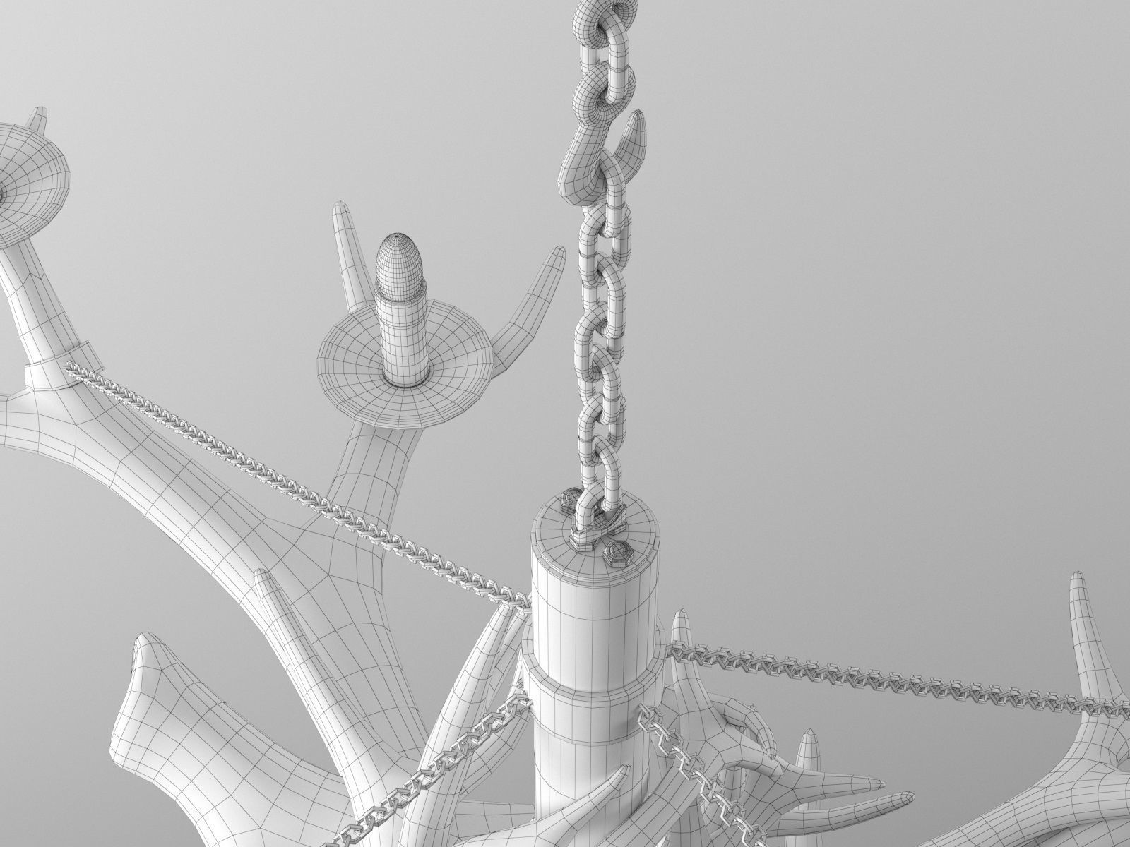 Antler Chandelier 3D model_4