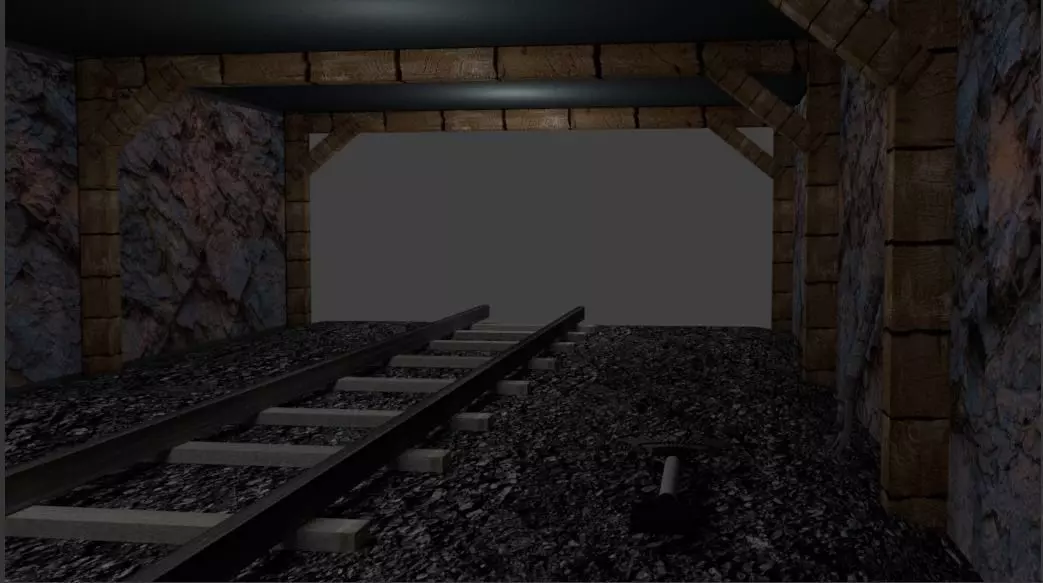 Mine with Railway track Free 3D model_0