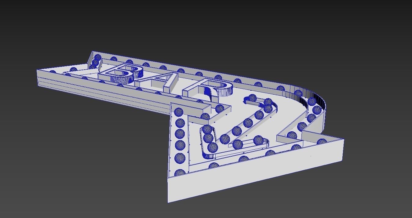 Large  Up Letters Light Bar Sign 3D model_5