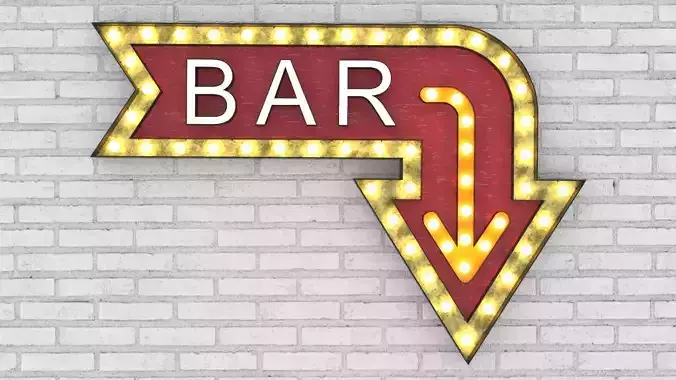 Large  Up Letters Light Bar Sign