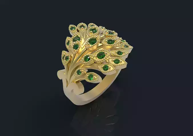 peacock ring Free 3D print model