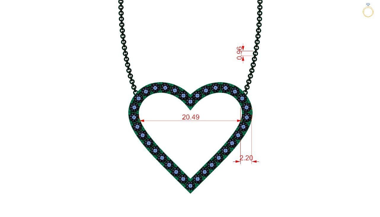 Heart pendent -2 3D print model_3