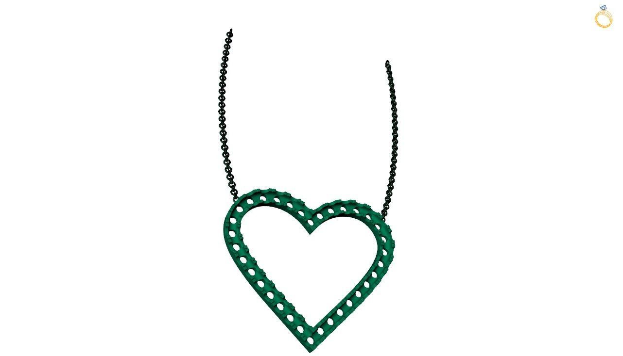 Heart pendent -2 3D print model_4