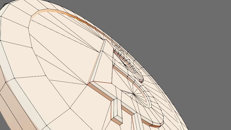 well modeled bitcoin token 3D model_9