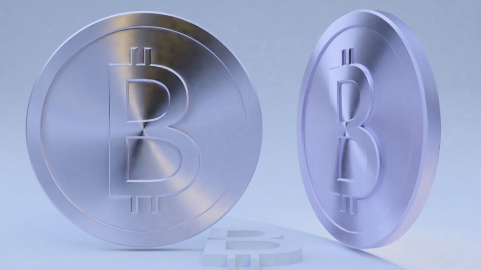 well modeled bitcoin token 3D model_3