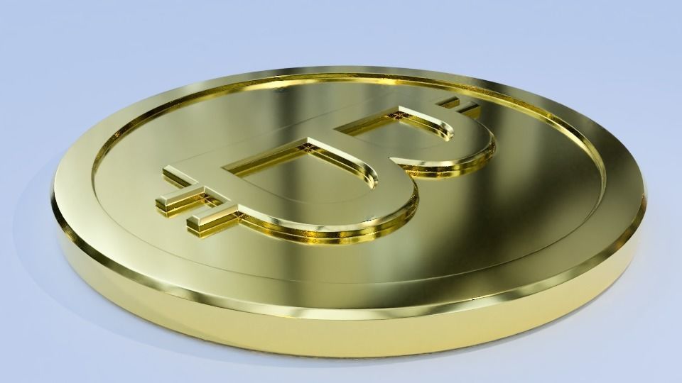 well modeled bitcoin token 3D model_1