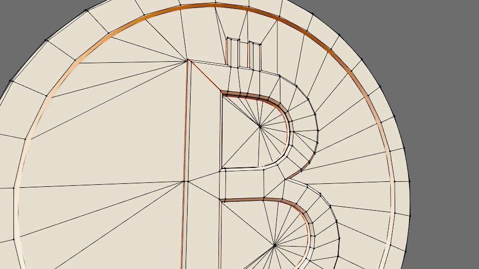 well modeled bitcoin token 3D model_7