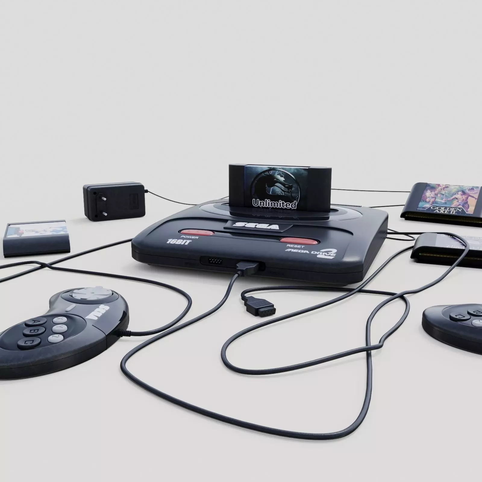 Sega Mega Drive 2 3D model_0