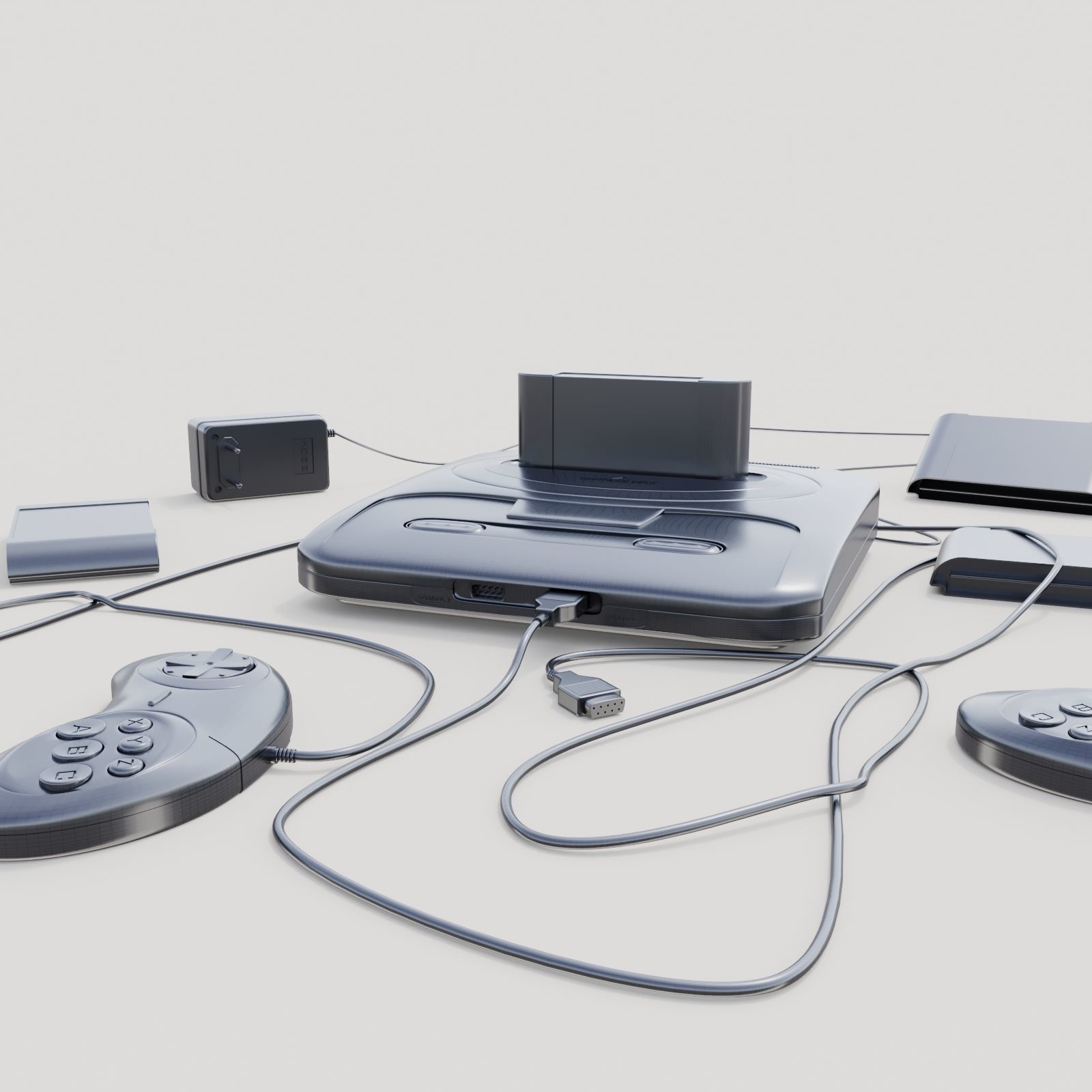 Sega Mega Drive 2 3D model_1