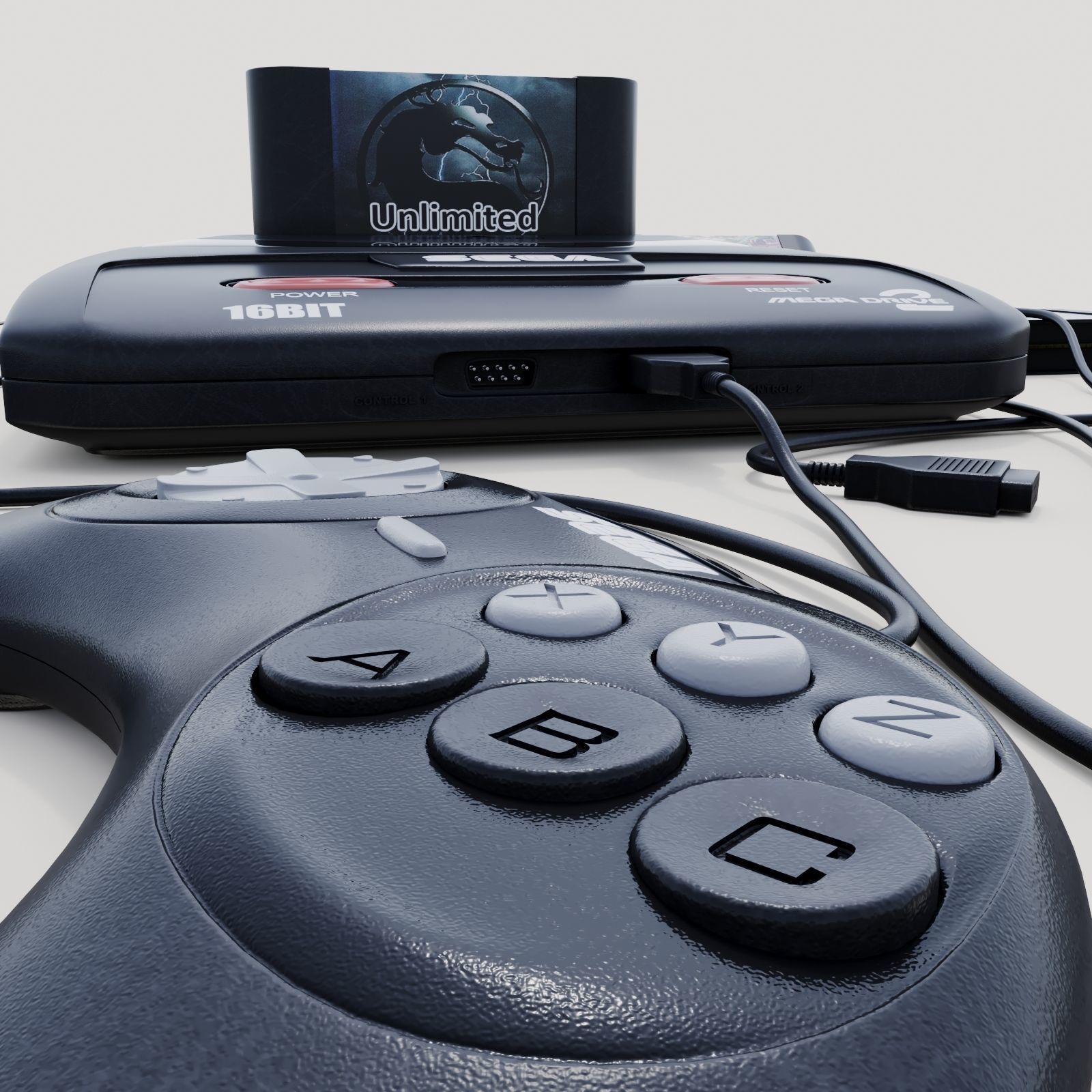 Sega Mega Drive 2 3D model_6