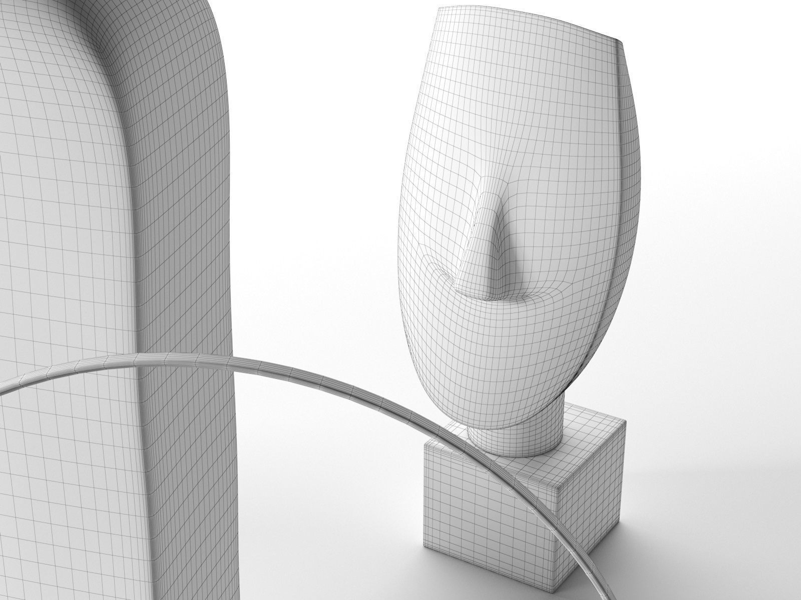 Sculptures with Ring Lamp 3D model_4