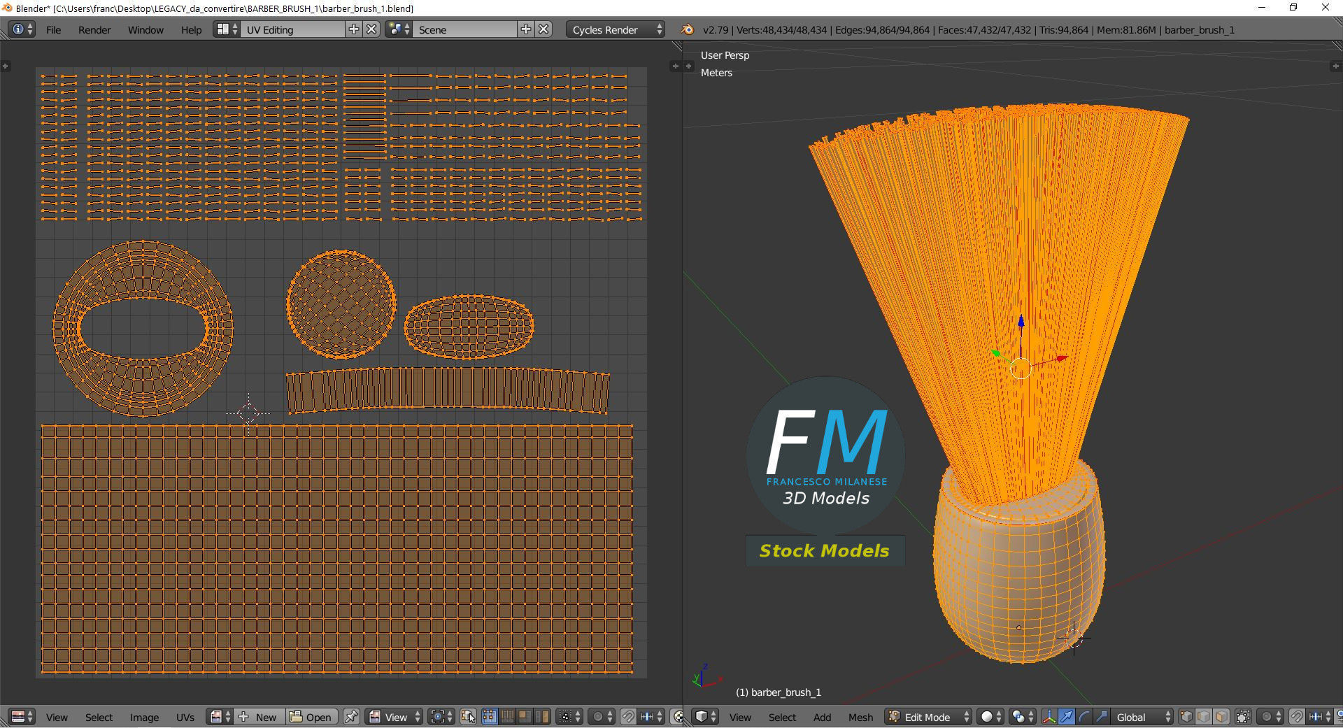 Barber brush 1 3D model_10