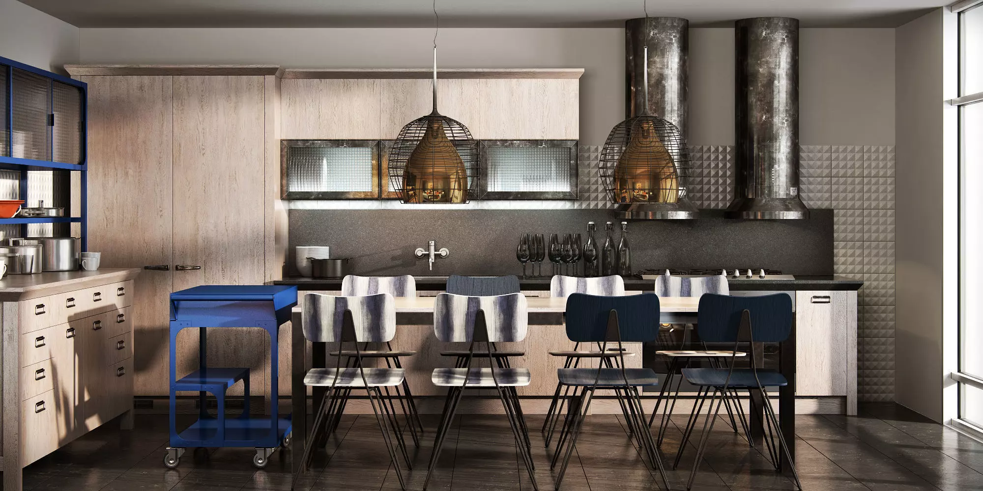 Scavolini diesel social kitchen type 002 3D model_0