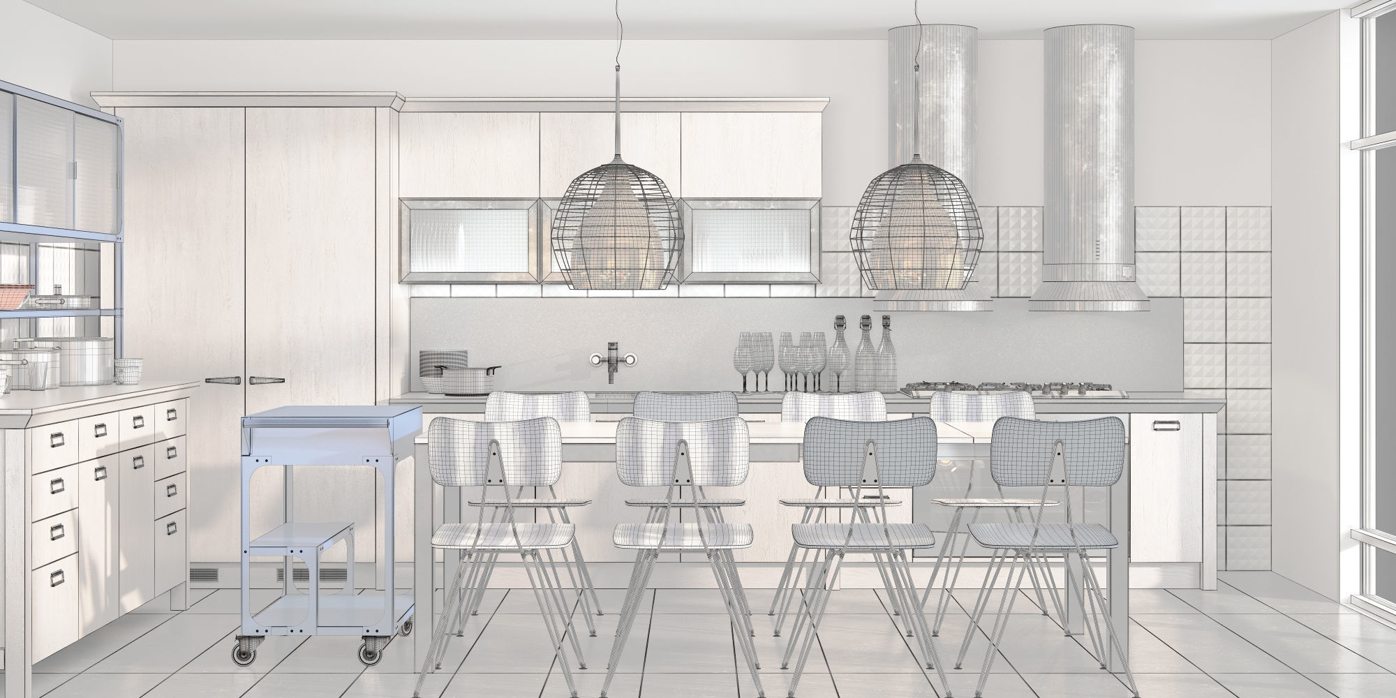 Scavolini diesel social kitchen type 002 3D model_14