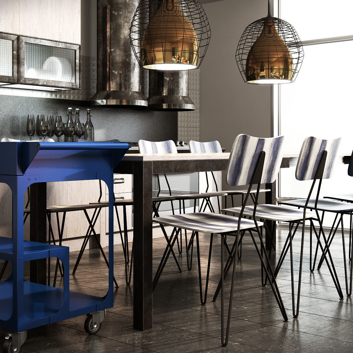 Scavolini diesel social kitchen type 002 3D model_7