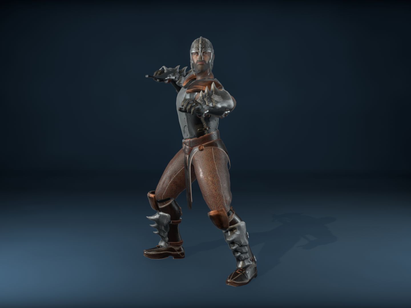 Medieval Warrior Low-poly 3D model_13