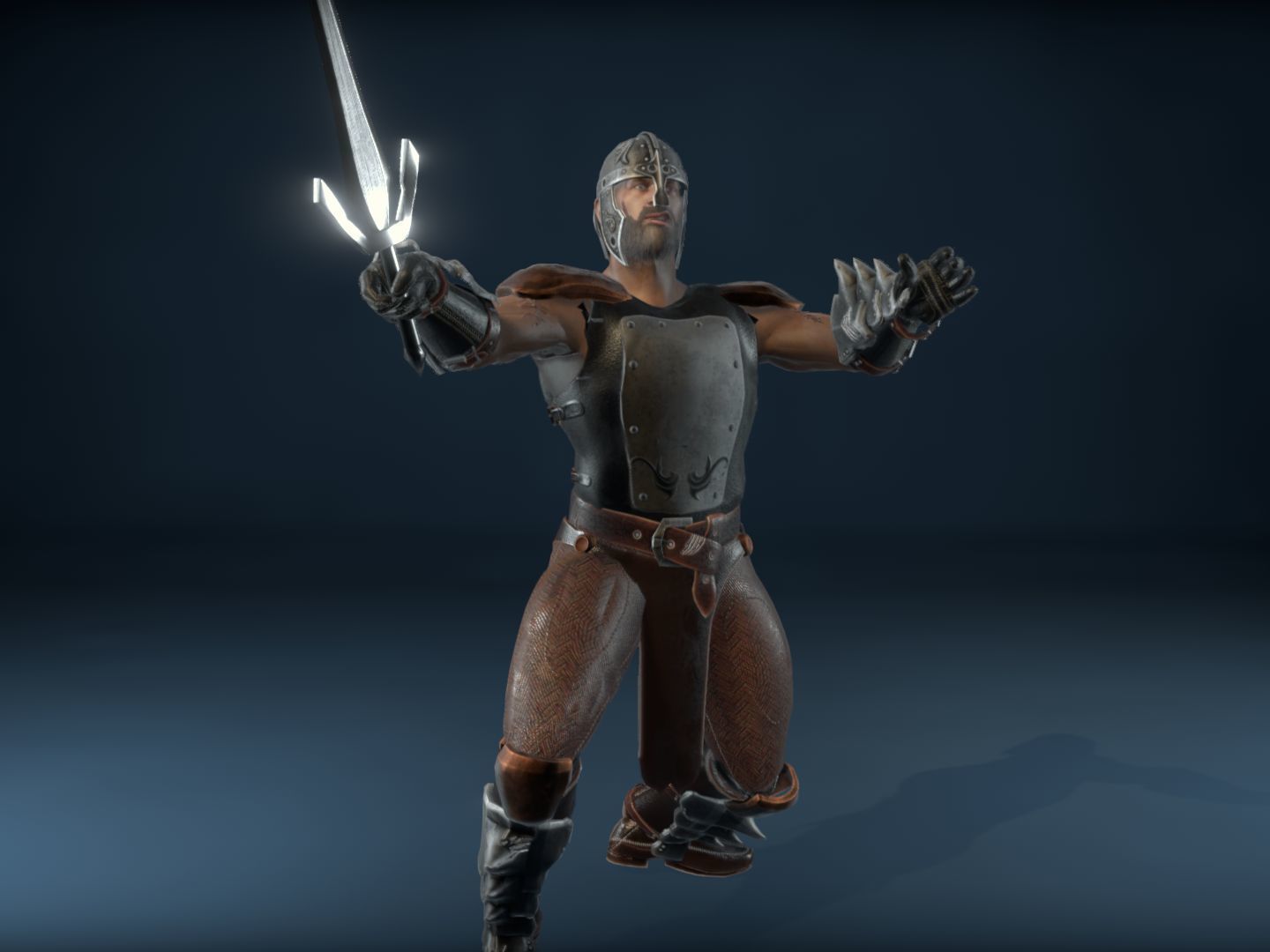 Medieval Warrior Low-poly 3D model_24