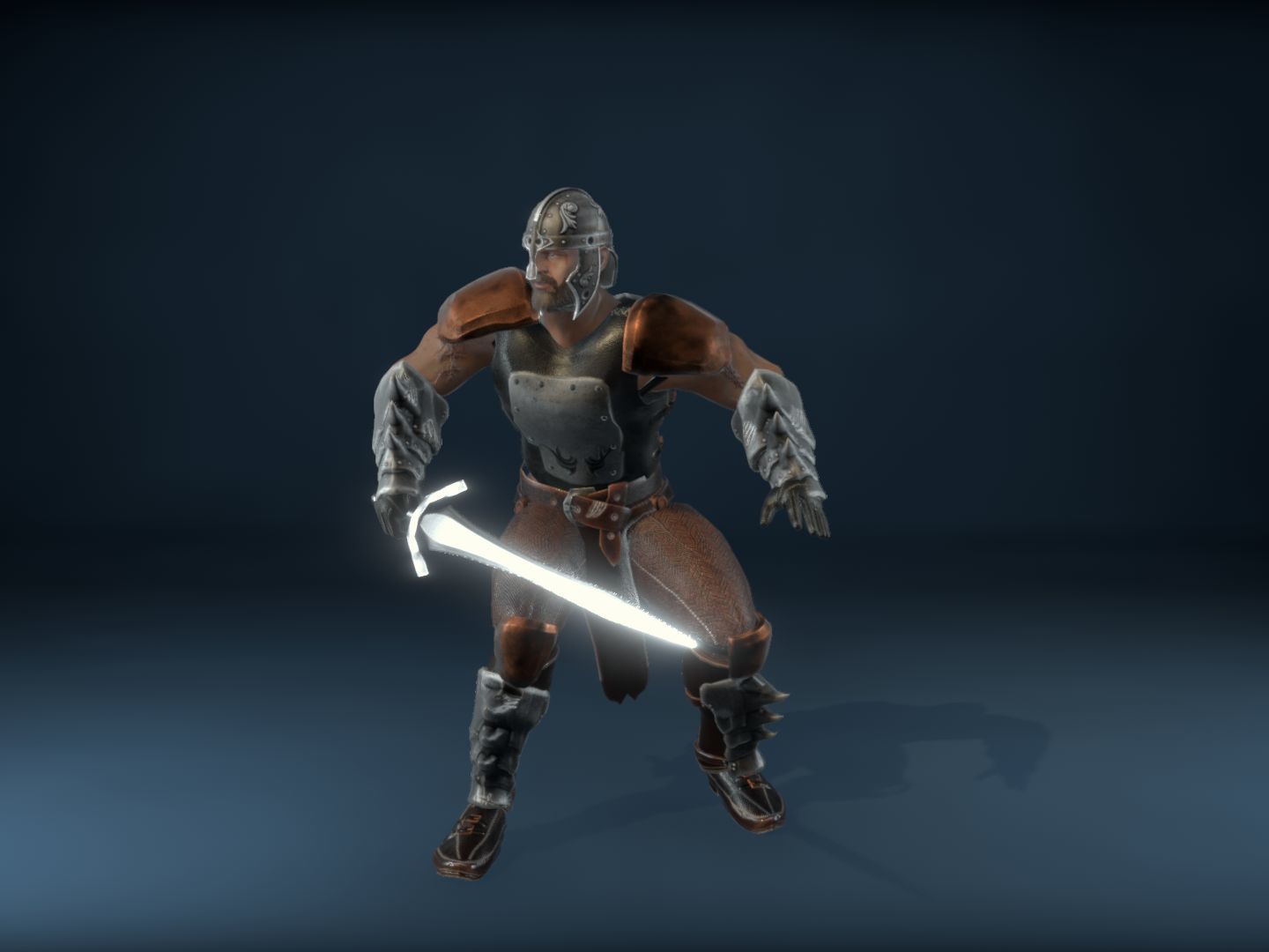 Medieval Warrior Low-poly 3D model_26