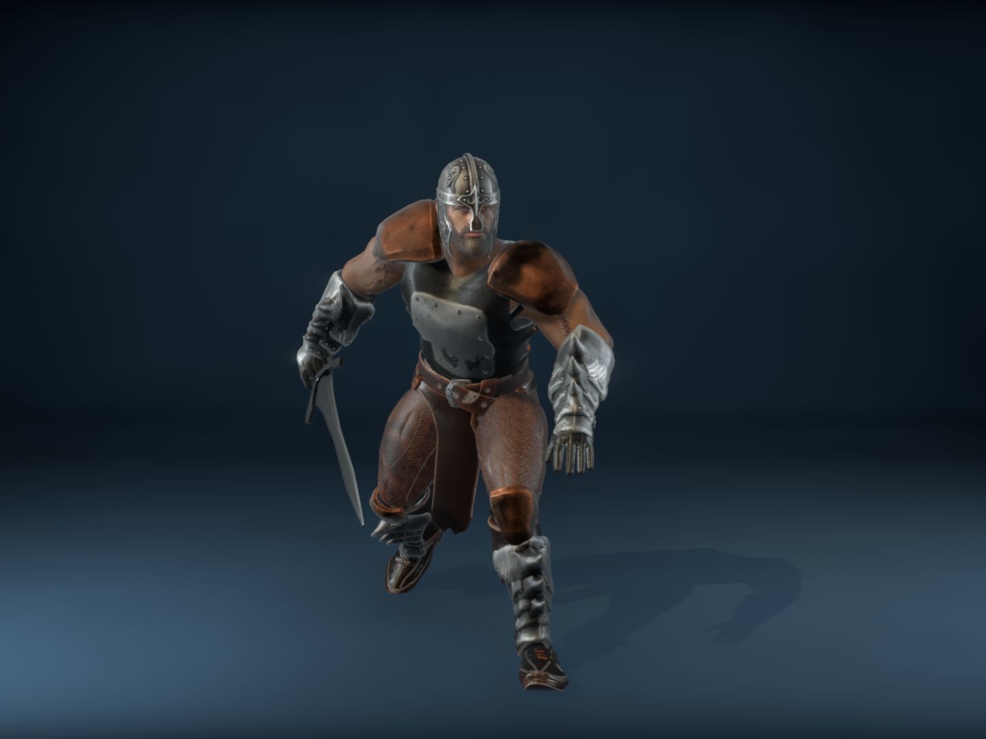 Medieval Warrior Low-poly 3D model_25