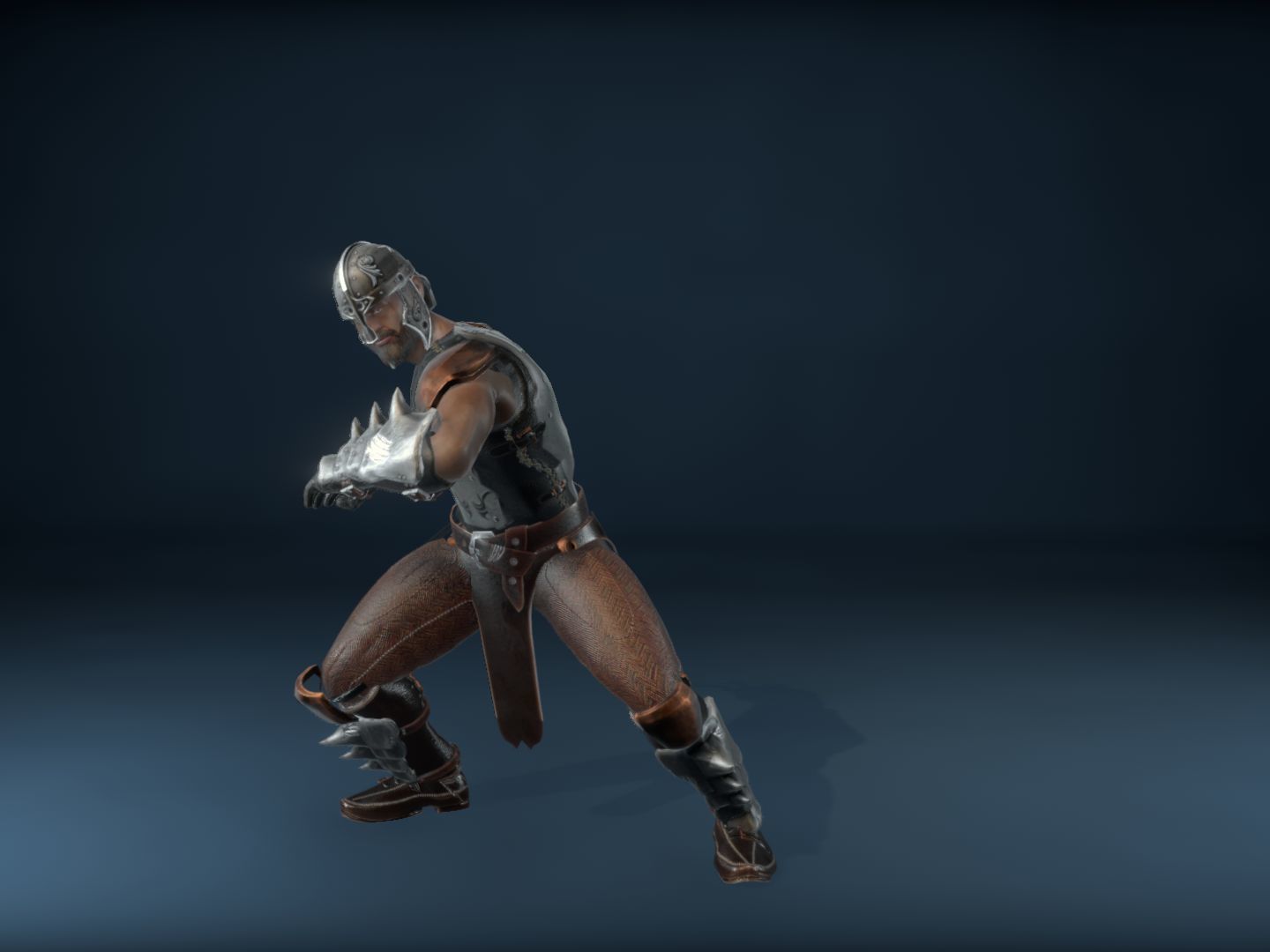 Medieval Warrior Low-poly 3D model_27