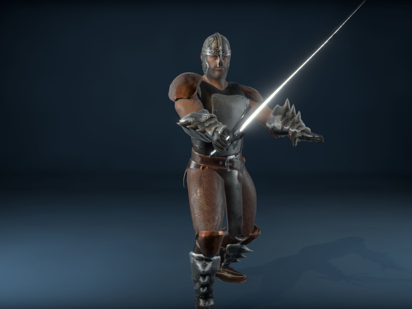 Medieval Warrior Low-poly 3D model_10