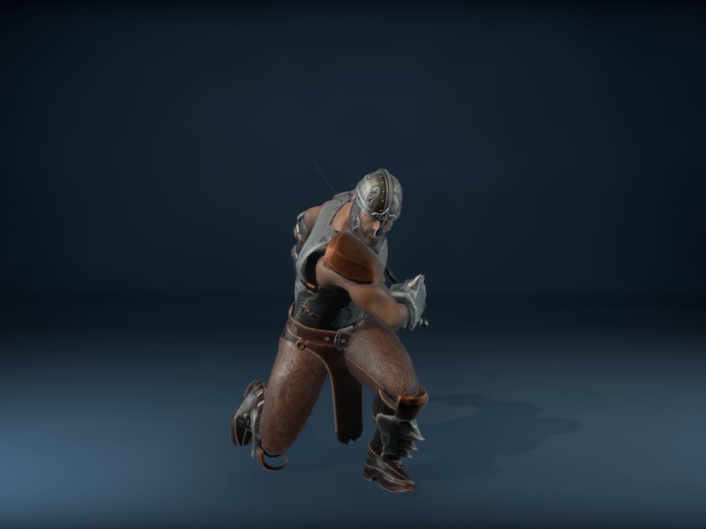 Medieval Warrior Low-poly 3D model_17