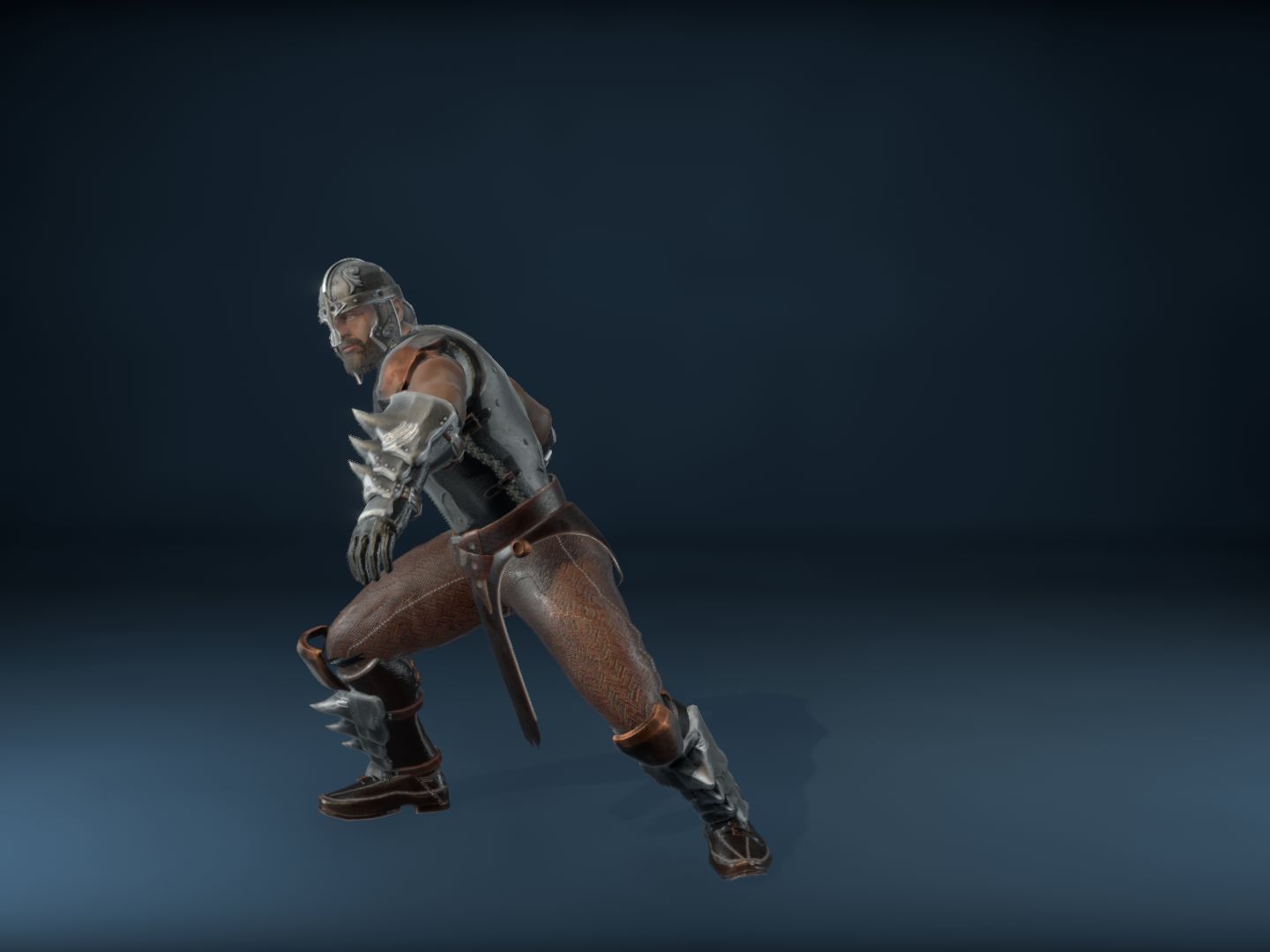 Medieval Warrior Low-poly 3D model_32