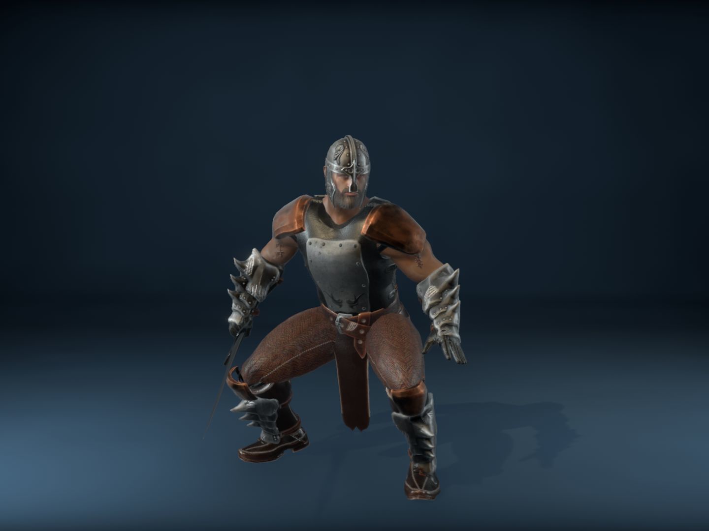 Medieval Warrior Low-poly 3D model_16