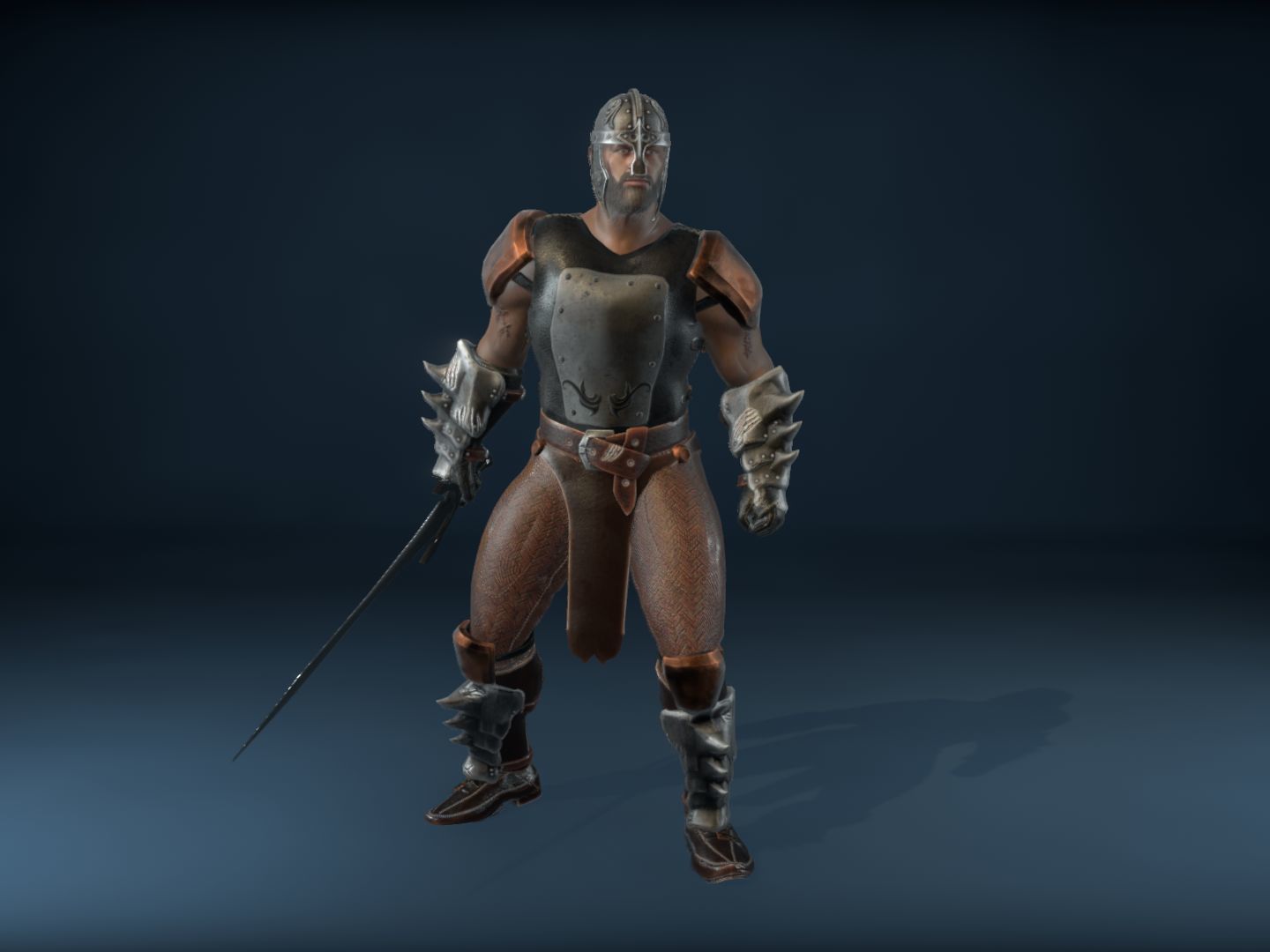 Medieval Warrior Low-poly 3D model_22