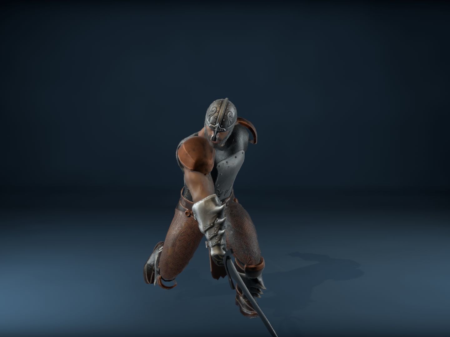 Medieval Warrior Low-poly 3D model_33