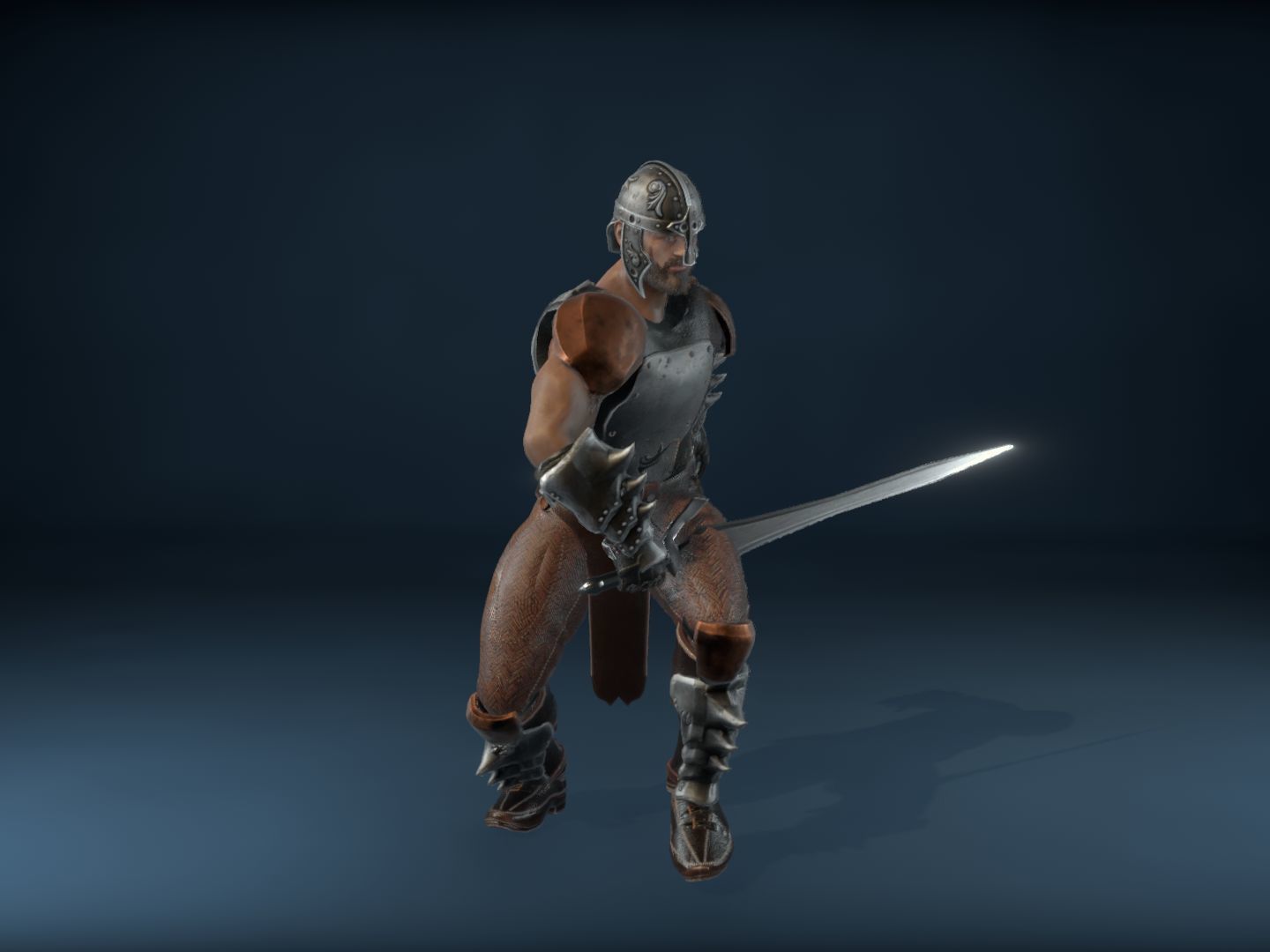 Medieval Warrior Low-poly 3D model_28