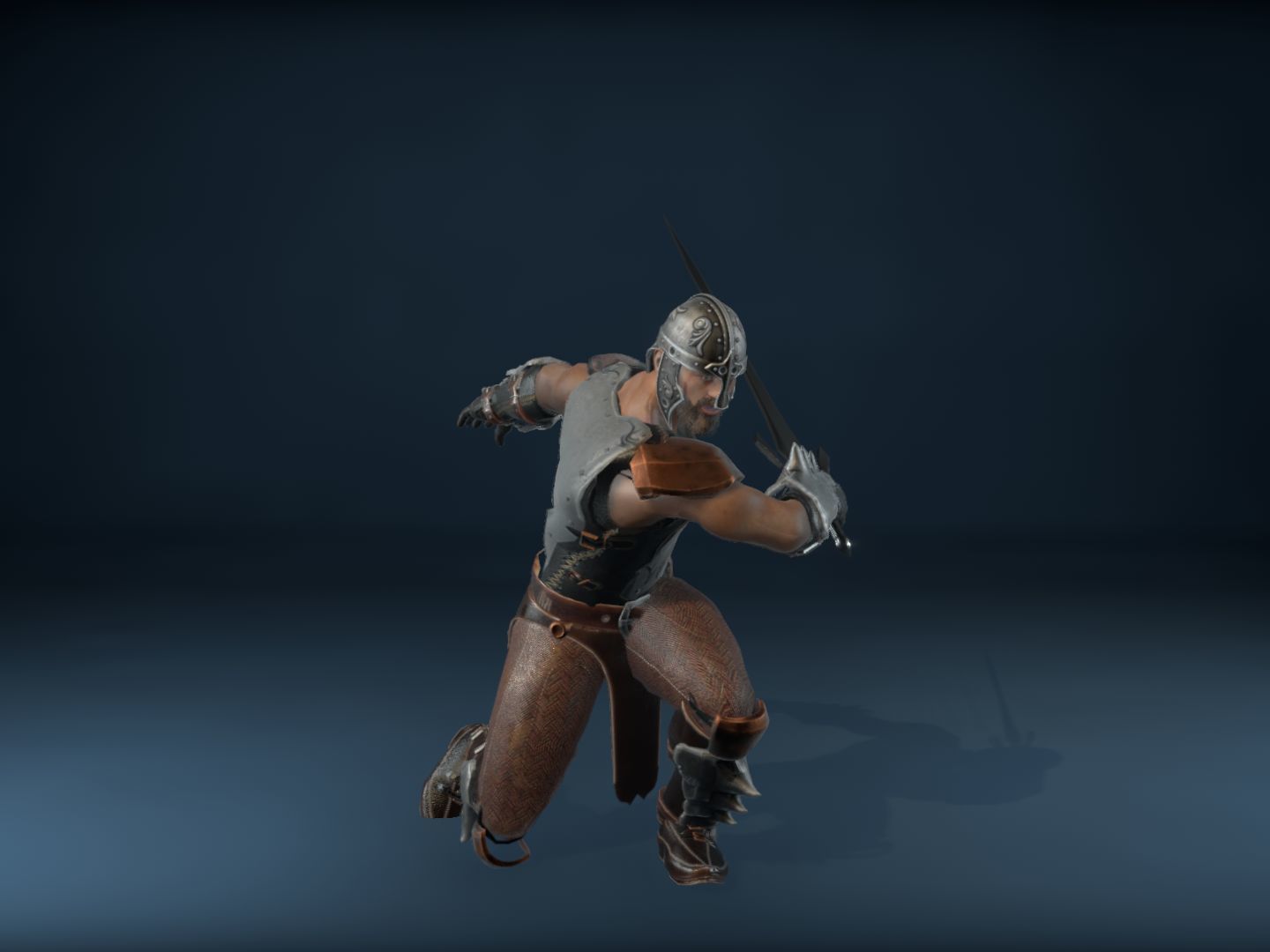 Medieval Warrior Low-poly 3D model_7