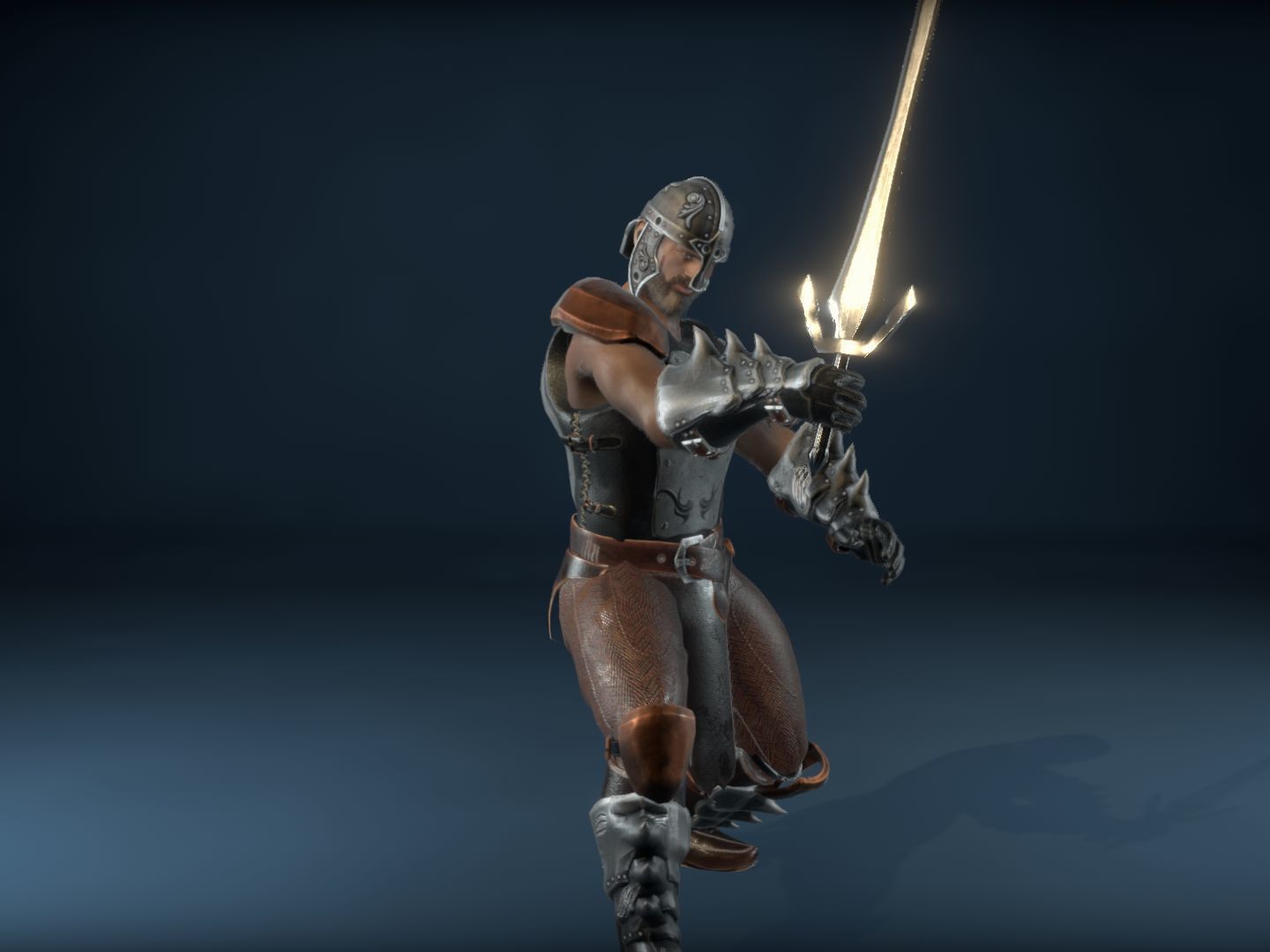 Medieval Warrior Low-poly 3D model_14