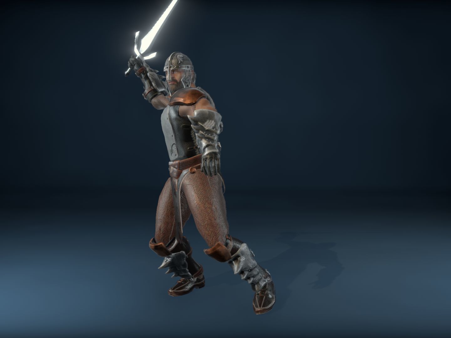 Medieval Warrior Low-poly 3D model_29