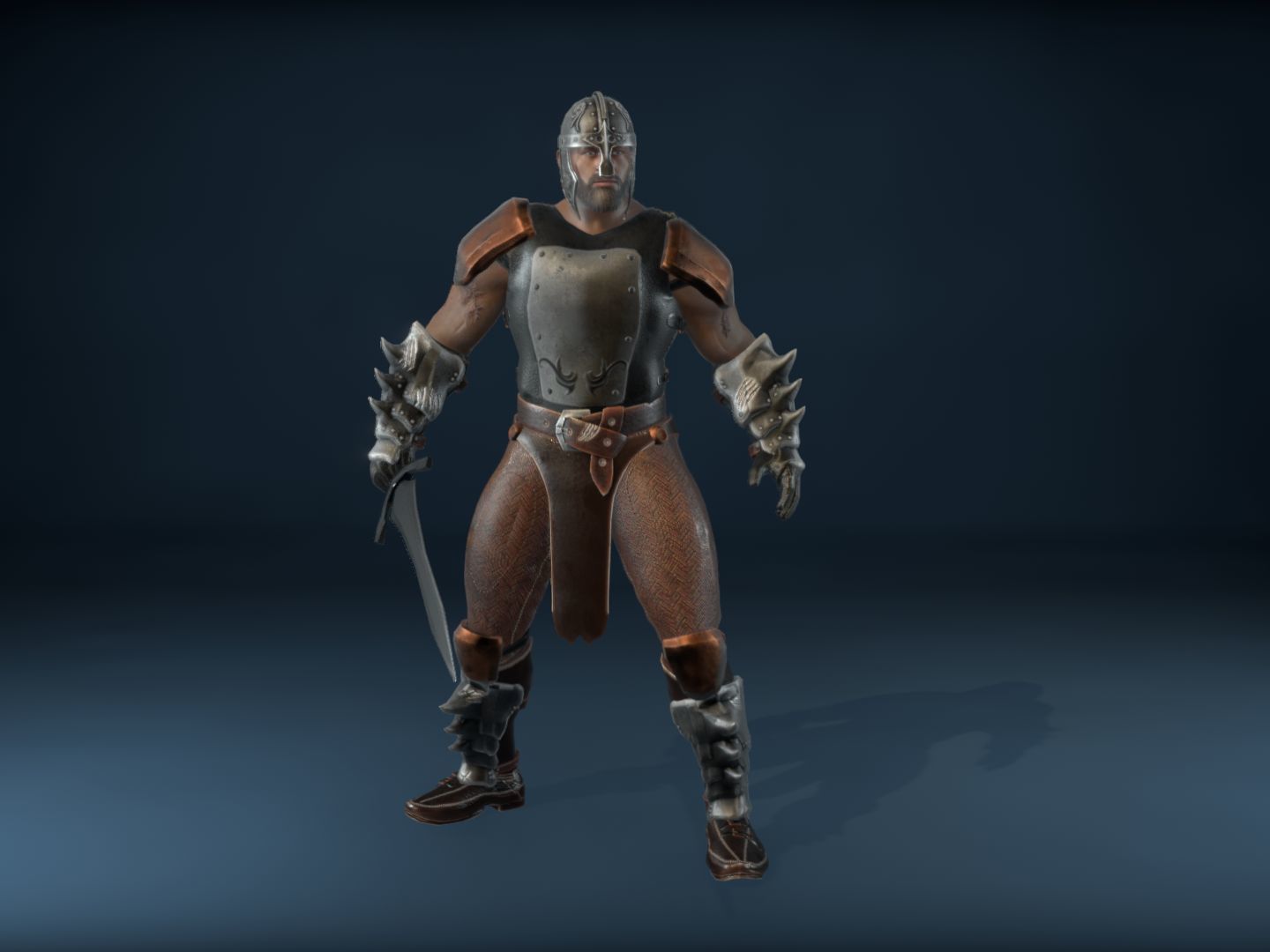 Medieval Warrior Low-poly 3D model_31