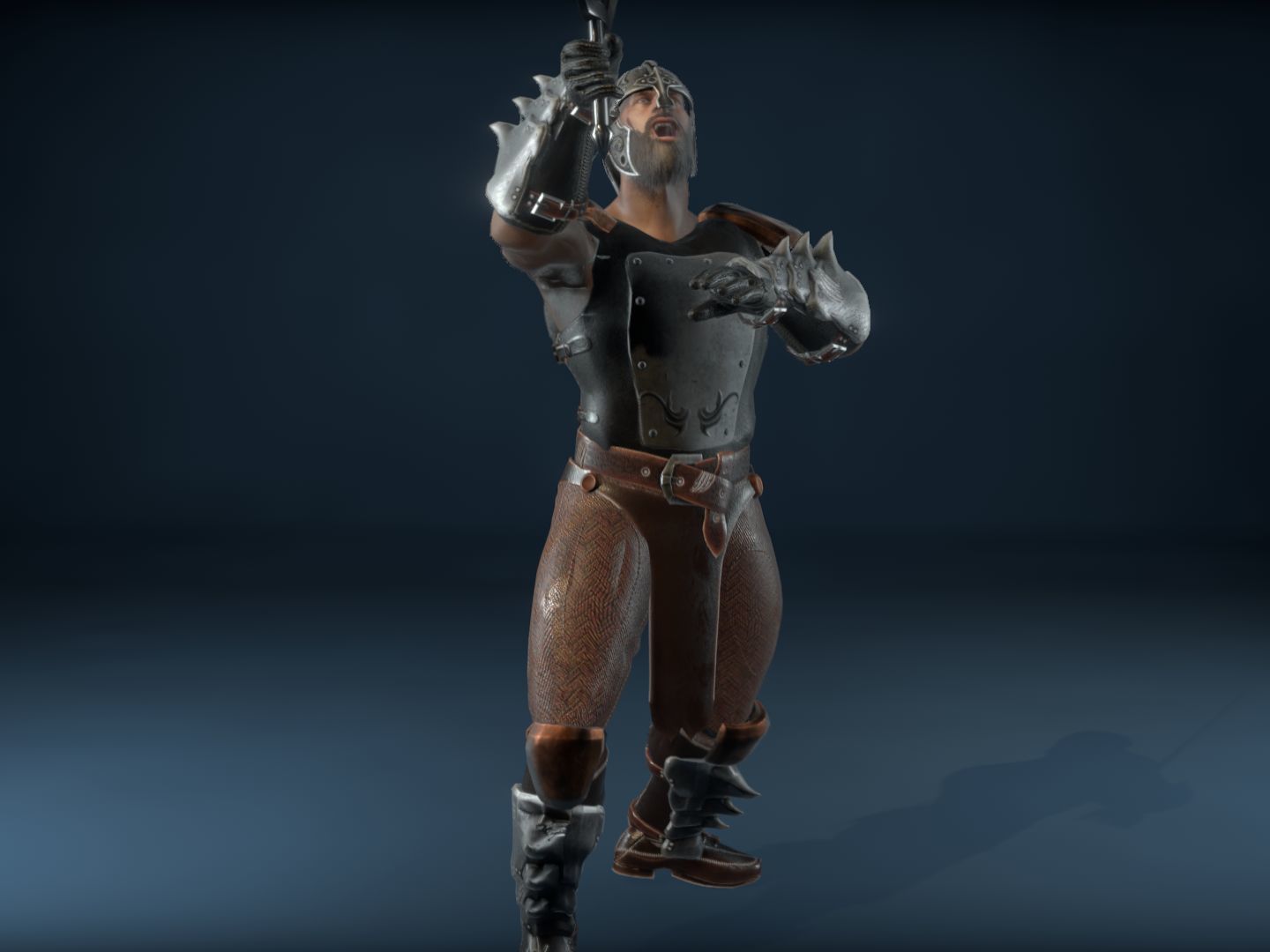 Medieval Warrior Low-poly 3D model_23