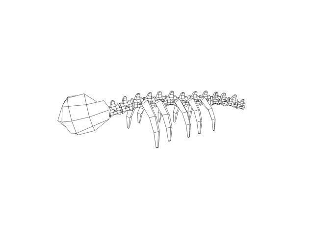 Ruined skeleton ribs Low-poly 3D model_7