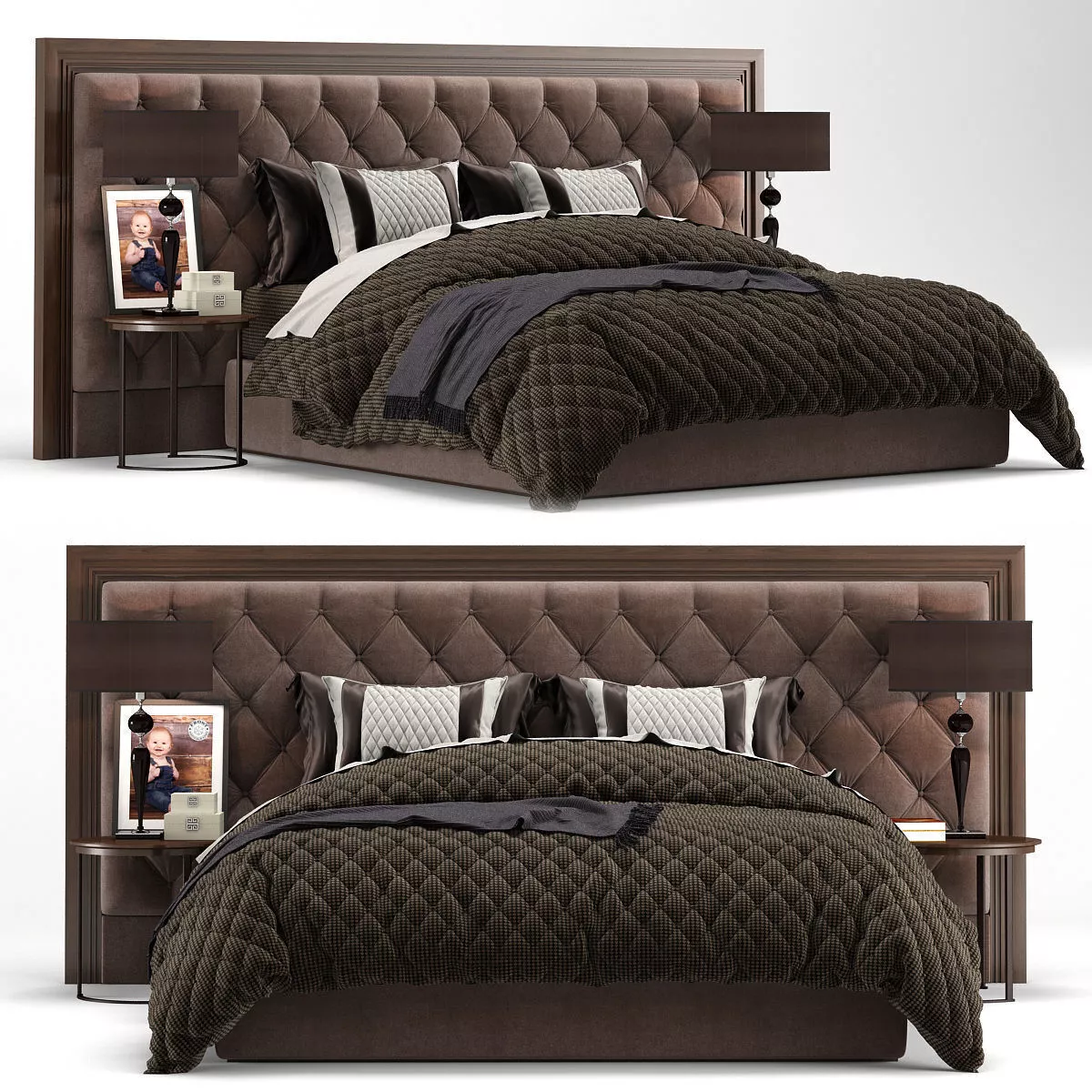 Porada Enya Capitone bed 3D model