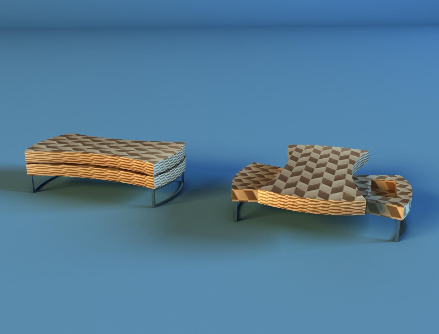 modern table 3D model_3
