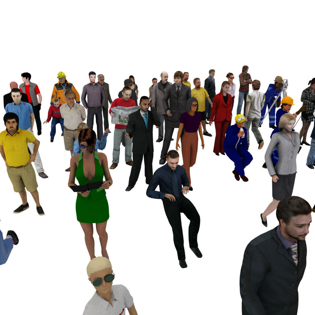 People Pack 55 People Low-poly 3D model_3