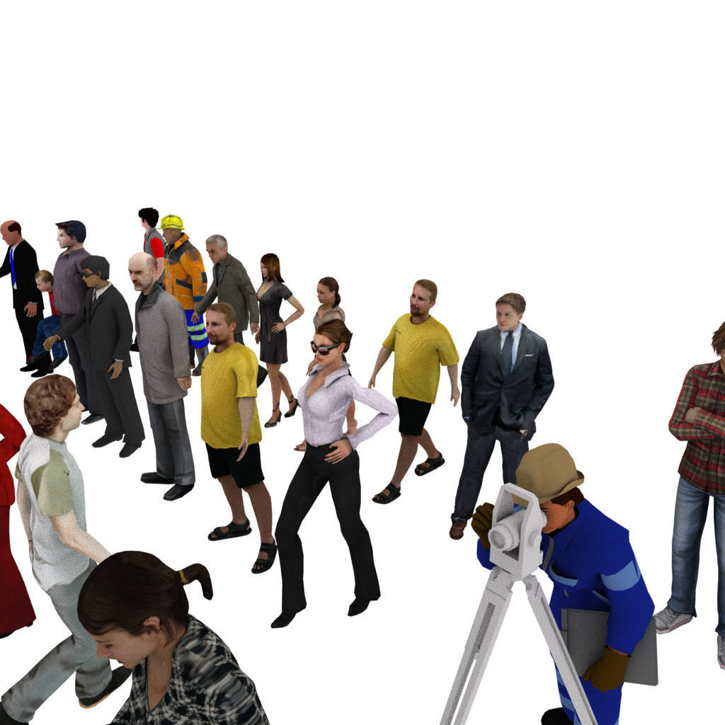 People Pack 55 People Low-poly 3D model_4