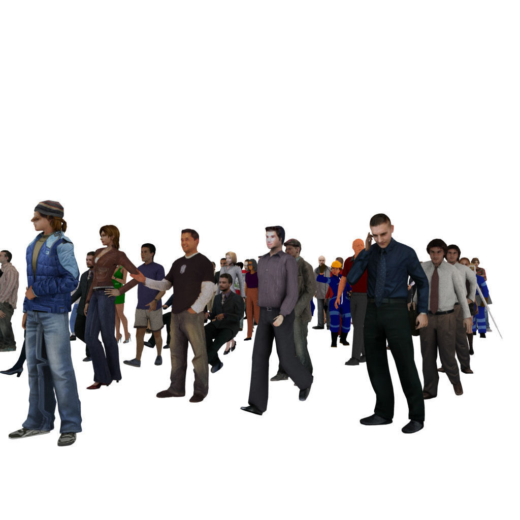 People Pack 55 People Low-poly 3D model_2
