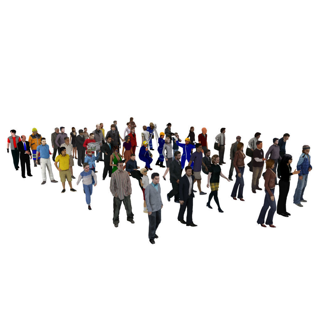 People Pack 55 People Low-poly 3D model_1